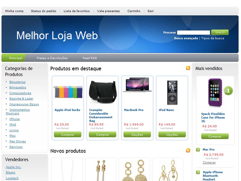 Clique para definir 'MLW048' como layout da loja